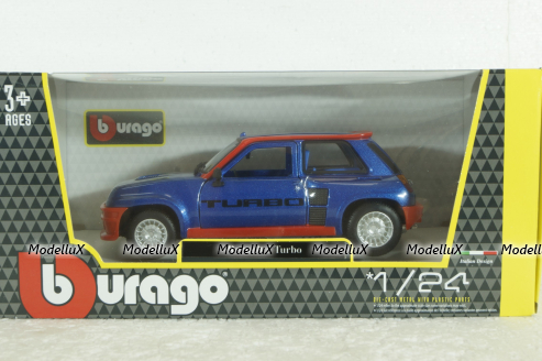 Renault R5 Turbo 1982, blue/red, BU21088B, Burago 1:24