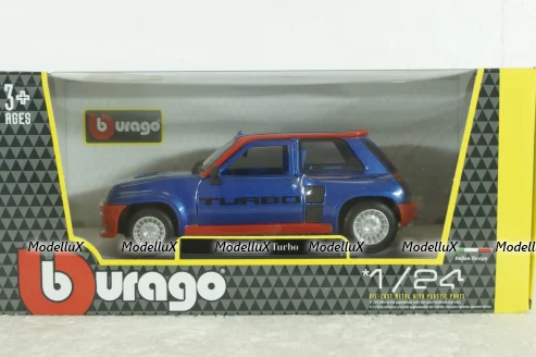 Renault R5 Turbo 1982, blue/red, BU21088B, Burago 1:24