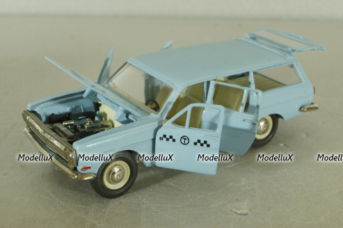 Газ-2402, такси голубая, февраль 88г., Тантал/Радон 1:43