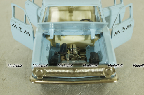Газ-2402, такси голубая, февраль 88г., Тантал/Радон 1:43