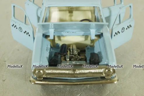Газ-2402, такси голубая, февраль 88г., Тантал/Радон 1:43
