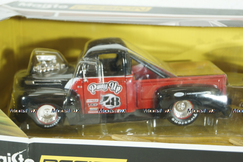 Ford F-1 Pick Up black,red 1948 with Ford Mustang GT 1967 and transport trailer, 32751, Maisto 1:24