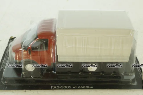 Газ-3302 Газель, с тентом, красный/серый, Автолегенды СССР 1:43