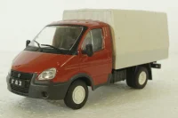 Газ-3302 Газель, с тентом, красный/серый, Автолегенды СССР 1:43