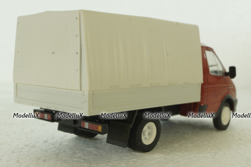 Газ-3302 Газель, с тентом, красный/серый, Автолегенды СССР 1:43