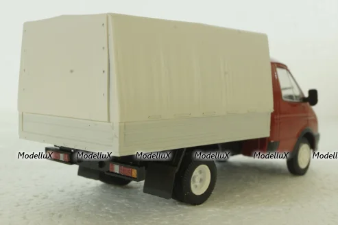 Газ-3302 Газель, с тентом, красный/серый, Автолегенды СССР 1:43