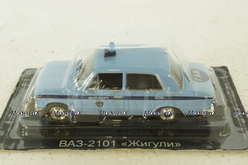 Ваз-2101 Жигули, ГАИ, голубой, Автолегенды СССР 1:43