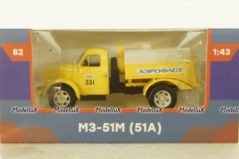 МЗ-51М топливозаправщик "Аэрофлот" на шасси Газ-51А, Легендарные грузовики СССР №82, 1:43