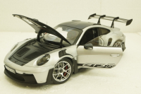 Porsche 911 GT3 RS, GT-Silvermetallic, 2022, 187366, Norev 1:18