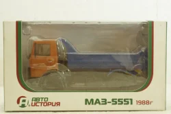 Маз-5551 самосвал 1988г оранжевый/синий, АвтоИстория 1:43