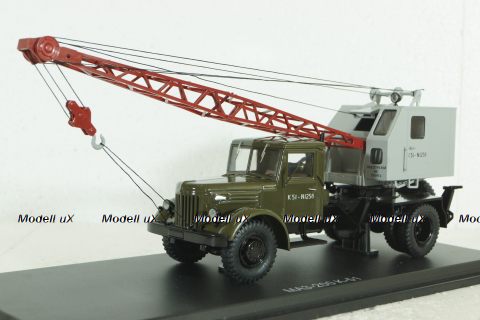 Маз-200 К-51, зеленый/серый, автокран, SSM1164, SSM 1:43