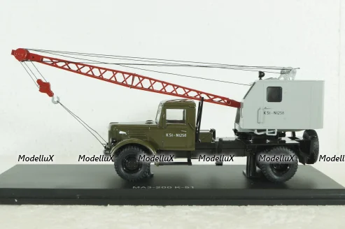 Маз-200 К-51, зеленый/серый, автокран, SSM1164, SSM 1:43