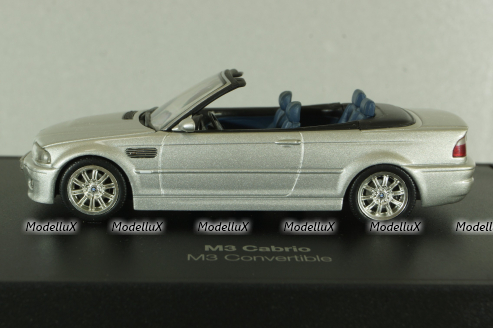 Bmw M3 Convertible (E46) 2001, silver, 80420024430, Minichamps 1:43