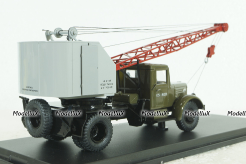 Маз-200 К-51, зеленый/серый, автокран, SSM1164, SSM 1:43