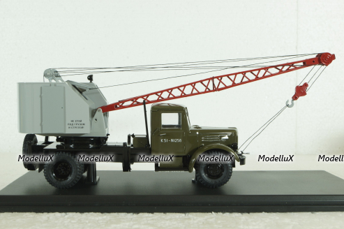Маз-200 К-51, зеленый/серый, автокран, SSM1164, SSM 1:43