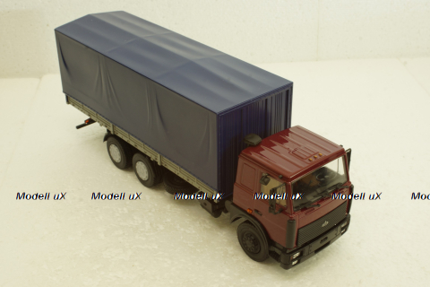 Маз-6303 борт с тентом 1985г бордовый/серый, АвтоИстория 1:43
