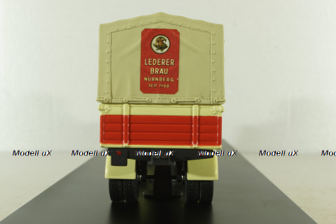 Mercedes L 6600 with trailer, beige, 03019, Schuco 1:43