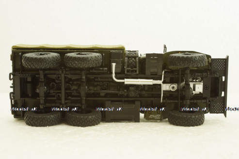 Урал-4320-31 (двигатель ЯМЗ-238) бортовой с тентом, хаки, 100954, АвтоИстория 1:43