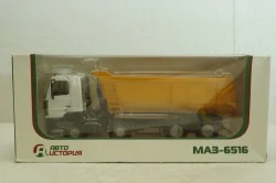Маз-6516 8х4 самосвал, белый/желтый, АвтоИстория 1:43