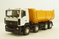 Маз-6516 8х4 самосвал, белый/желтый, АвтоИстория 1:43