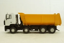 Маз-6516 8х4 самосвал, белый/желтый, АвтоИстория 1:43
