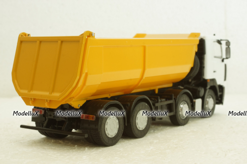 Маз-6516 8х4 самосвал, белый/желтый, АвтоИстория 1:43