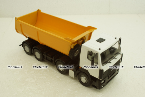 Маз-6516 8х4 самосвал, белый/желтый, АвтоИстория 1:43