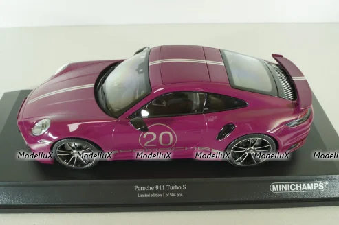 Porsche 911 (992) Turbo S Sport Design Paket, 2021, red, 155069172, Minichamps 1:18