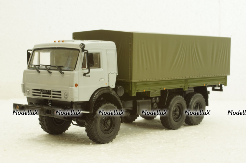 Камаз-53501 с тентом, серый/зеленый, АвтоИстория 1:43