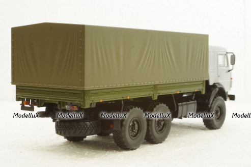 Камаз-53501 с тентом, серый/зеленый, АвтоИстория 1:43