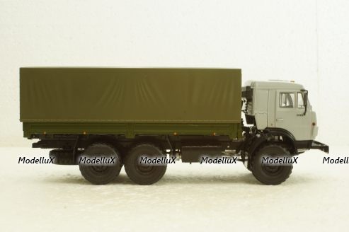 Камаз-53501 с тентом, серый/зеленый, АвтоИстория 1:43