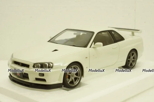 Nissan Skyline GT-R (R34) V-Spec II, white pearl, 77406,AutoArt 1:18 Уценка