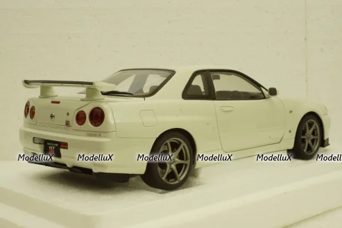 Nissan Skyline GT-R (R34) V-Spec II, white pearl, 77406,AutoArt 1:18 Уценка