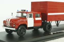 Зил-130 с п/полуприцем ОДАЗ-9958 пожарный, передвижная дымокамера, 1991г., TruckTyr 1:43