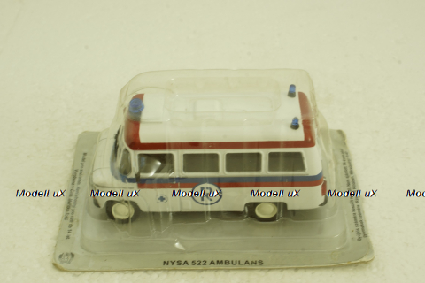 Nysa 522 Ambulance, белая, Kultowe Auta PRL-u Spec-Wydanie №8 1:43