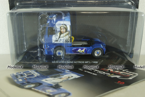 Mercedes Actros MP1 1998, blue, Truck Tuning Collection #10, Hachette 1:43