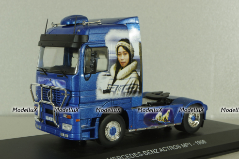 Mercedes Actros MP1 1998, blue, Truck Tuning Collection #10, Hachette 1:43
