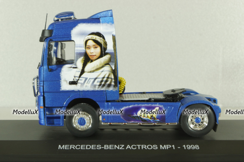 Mercedes Actros MP1 1998, blue, Truck Tuning Collection #10, Hachette 1:43