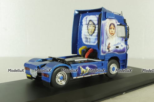 Mercedes Actros MP1 1998, blue, Truck Tuning Collection #10, Hachette 1:43