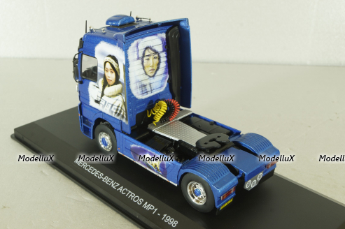 Mercedes Actros MP1 1998, blue, Truck Tuning Collection #10, Hachette 1:43