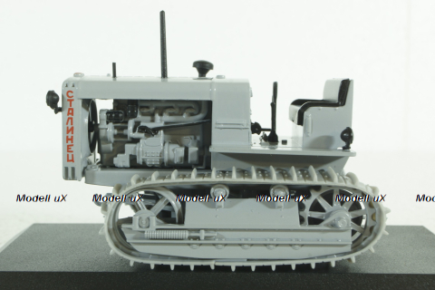 Сталинец-65 трактор, 1937, серый, ТРАКТОРЫ история,люди,машины (Hachette) №5 1:43