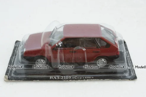 Ваз-2109 Спутник, красный,  (Запечатанный)  Автолегенды СССР №74, 1:43