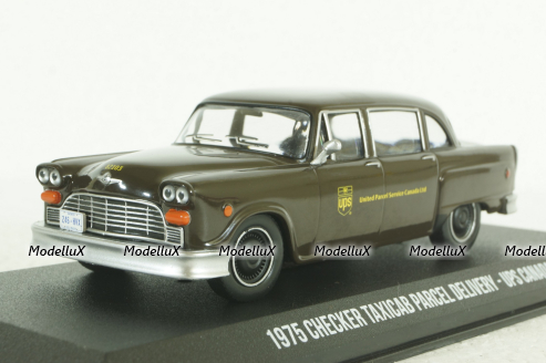 Checker Taxi Cab 1975 UPS, 86196, Greenlight 1:43