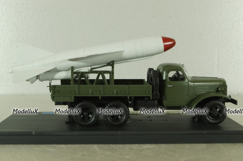 Зис-151 транспортер ракеты П-15, хаки, МБК 1:43