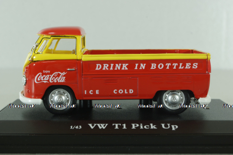 Volkswagen T1  Pickup "Coca-Cola" 1962, red, 442338, Motorcity 1:43