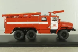 АЦ-40 (43202) ПМ-102Б пожарная автоцистерна на шасси Урал-43202 с бел. полосами, SSM1234B, SSM 1:43 Вариант 2!