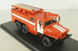 АЦ-40 (43202) ПМ-102Б пожарная автоцистерна на шасси Урал-43202 с бел. полосами, SSM1234B, SSM 1:43 Вариант 2!