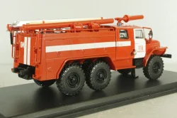 АЦ-40 (43202) ПМ-102Б пожарная автоцистерна на шасси Урал-43202 с бел. полосами, SSM1234B, SSM 1:43 Вариант 3!