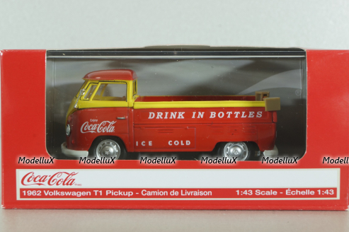 Volkswagen T1  Pickup "Coca-Cola" 1962, red, 442338, Motorcity 1:43