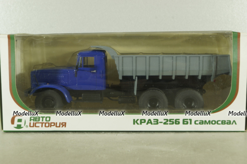 КрАЗ-256 Б1 самосвал синий/серый, Автоистория 1:43